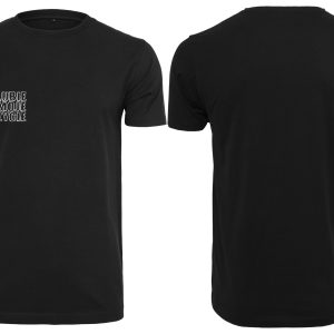 Koszulka męska białe logo LUBIEMOJEZYCIE